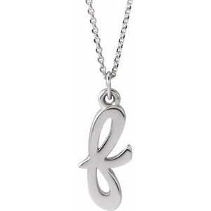 14K Gold Initial F Petite Necklace or Pendant