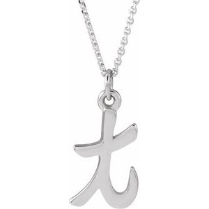 14K Gold Initial T Petite Necklace or Pendant