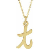 14K Gold Initial T Petite Necklace or Pendant