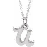 14K Gold Initial U Petite Necklace or Pendant