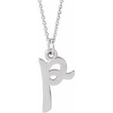 14K Gold Initial P Petite Necklace or Pendant