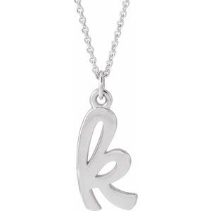 14K Gold Initial K Petite Necklace or Pendant