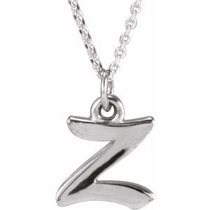 14K Gold Initial Z Petite Necklace or Pendant