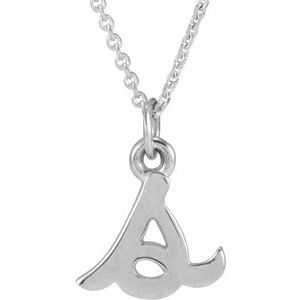 14K Gold Initial S Petite Necklace or Pendant