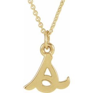14K Gold Initial S Petite Necklace or Pendant