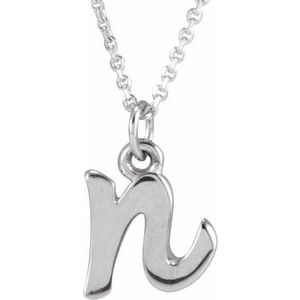 14K Gold Petite Initial Necklace or Pendant