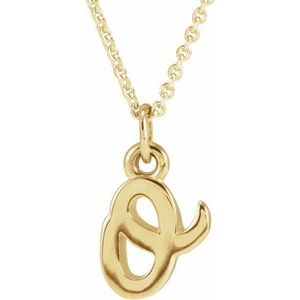 14K Gold Initial O Petite Necklace or Pendant
