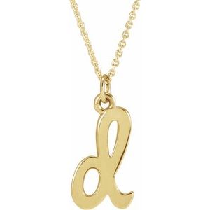 14K Gold Initial D Petite Necklace or Pendant
