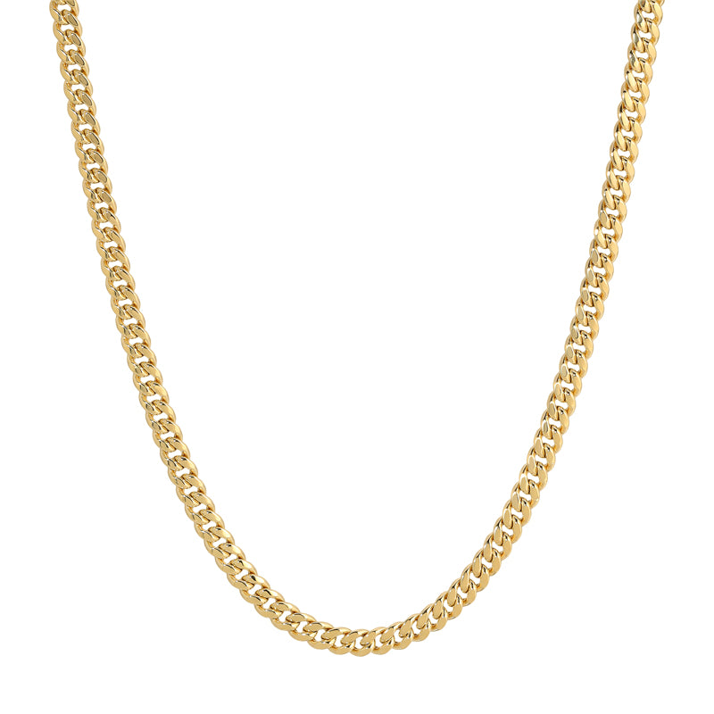 Dazzling 10K yellow gold Miami Cuban chain necklace | Thick and lustrous design widths from 4mm to 11mm  by Italian Fashions