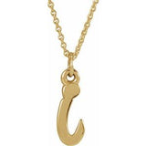 14K Gold Initial I Petite Necklace or Pendant