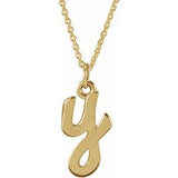 14K Gold Initial Y Petite Necklace or Pendant