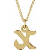 14K Gold Initial X Petite Necklace or Pendant