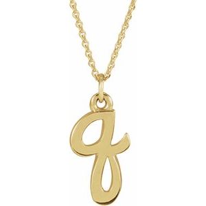 14K Gold Initial Q Petite Necklace or Pendant