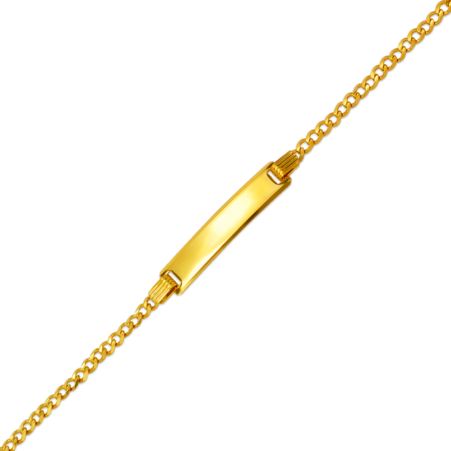 14K Solid Yellow or White Pave Curb Baby ID Bracelet for Kids