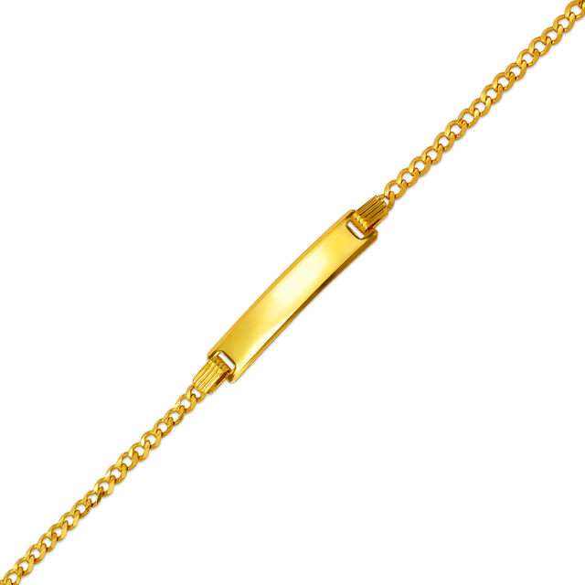 14K Solid Yellow or White Pave 2.50mm-5.00mm Curb Baby ID Bracelet for Kids