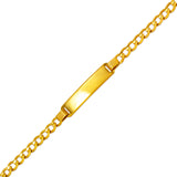 14K Solid Yellow or White Pave 2.50mm-5.00mm Curb Baby ID Bracelet for Kids