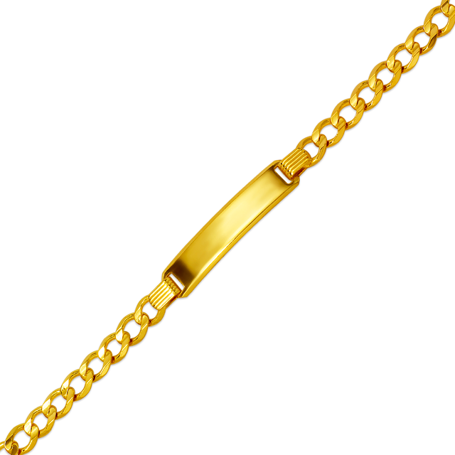 14K Solid Yellow or White Pave 2.50mm-5.00mm Curb Baby ID Bracelet for Kids