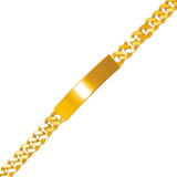 Brazalete de identificación con pavé de acera en amarillo o blanco macizo de 14 quilates 