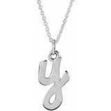 14K Gold Initial Y Petite Necklace or Pendant