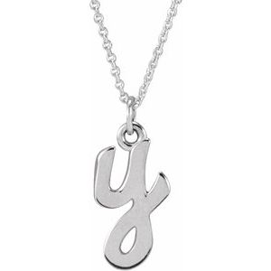 14K Gold Initial Y Petite Necklace or Pendant