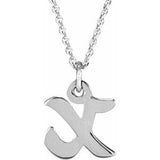 14K Gold Initial X Petite Necklace or Pendant