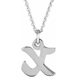 14K Gold Initial X Petite Necklace or Pendant