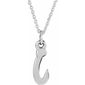 14K Gold Initial I Petite Necklace or Pendant