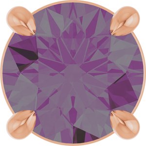 14K Gold Round Lab-Grown Alexandrite Solitaire Slide Necklace or Pendant