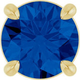 14K Gold Round Lab-Grown Blue Sapphire Solitaire Slide Necklace or Pendant