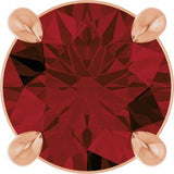 14K Gold Round Natural Mozambique Garnet Solitaire Slide Necklace or Pendant