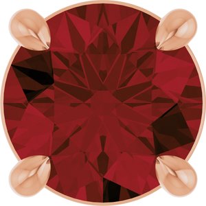 14K Gold Round Natural Mozambique Garnet Solitaire Slide Necklace or Pendant