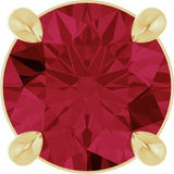 14K Gold Round Lab-Grown Ruby Solitaire Slide Necklace or Pendant
