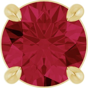 14K Gold Round Lab-Grown Ruby Solitaire Slide Necklace or Pendant
