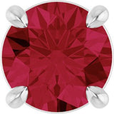 Platinum Round Lab-Grown Ruby Solitaire Slide Necklace or Pendant