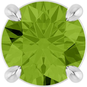 14K Gold Round Natural Peridot Solitaire Slide Necklace or Pendant