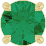 14K Gold Round Lab-Grown Emerald Solitaire Slide Necklace or Pendant