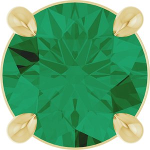 14K Gold Round Lab-Grown Emerald Solitaire Slide Necklace or Pendant