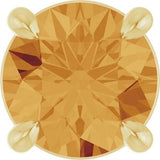 14K Gold Round Natural Citrine Solitaire Slide Necklace or Pendant