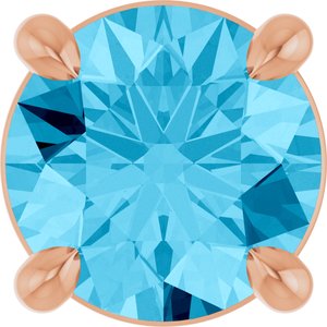 14K Gold Round Natural Aquamarine Solitaire Slide Necklace or Pendant