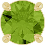 14K Gold Round Natural Peridot Solitaire Slide Necklace or Pendant
