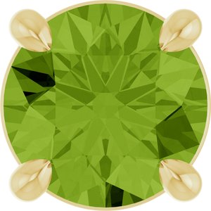 14K Gold Round Natural Peridot Solitaire Slide Necklace or Pendant