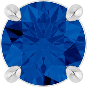 14K Gold Round Lab-Grown Blue Sapphire Solitaire Slide Necklace or Pendant