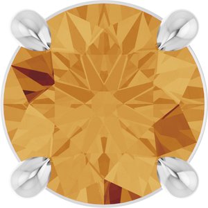 14K Gold Round Natural Citrine Solitaire Slide Necklace or Pendant