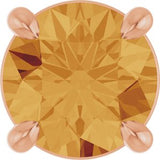 14K Gold Round Natural Citrine Solitaire Slide Necklace or Pendant
