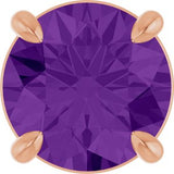 14K Gold Round Natural Amethyst Solitaire Slide Necklace or Pendant