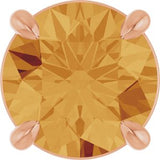 14K Gold Round Natural Citrine Solitaire Slide Necklace or Pendant