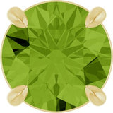 14K Gold Round Natural Peridot Solitaire Slide Necklace or Pendant