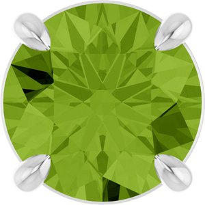 14K Gold Round Natural Peridot Solitaire Slide Necklace or Pendant