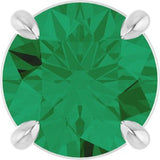 14K Gold Round Lab-Grown Emerald Solitaire Slide Necklace or Pendant