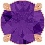 14K Gold Round Natural Amethyst Solitaire Slide Necklace or Pendant